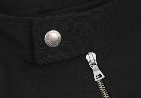 プラダPRADA ナイロンシングルライダースジャケット 黒S K-118012_009