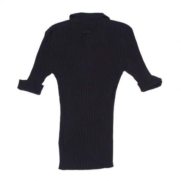 ジャンポールゴルチエ クラシックJean Paul GAULTIER CLASSIQUE コットンレーヨンリブポロニット 紺48 K-118013_010