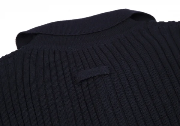 ジャンポールゴルチエ クラシックJean Paul GAULTIER CLASSIQUE コットンレーヨンリブポロニット 紺48 K-118013_011