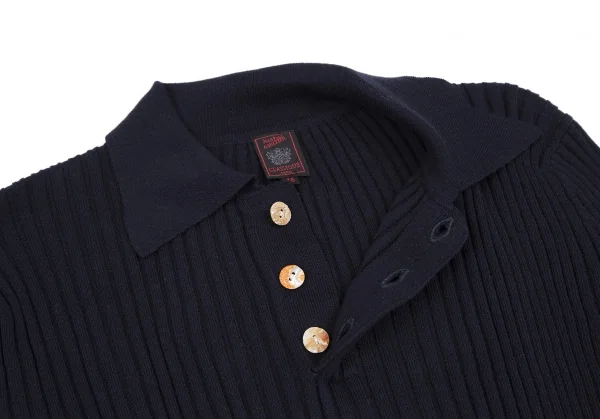 ジャンポールゴルチエ クラシックJean Paul GAULTIER CLASSIQUE コットンレーヨンリブポロニット 紺48 K-118013_004