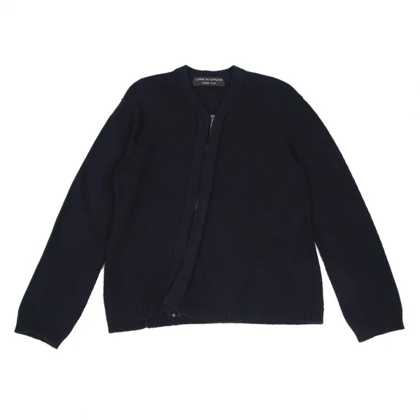 コムデギャルソンオムプリュスCOMME des GARCONS HOMME PLUS コットンカーブジップニットカーディガン 紺M位 K-118025_001