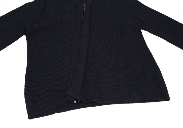 コムデギャルソンオムプリュスCOMME des GARCONS HOMME PLUS コットンカーブジップニットカーディガン 紺M位 K-118025_005
