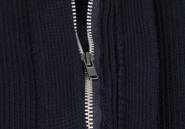 コムデギャルソンオムプリュスCOMME des GARCONS HOMME PLUS コットンカーブジップニットカーディガン 紺M位 K-118025_006