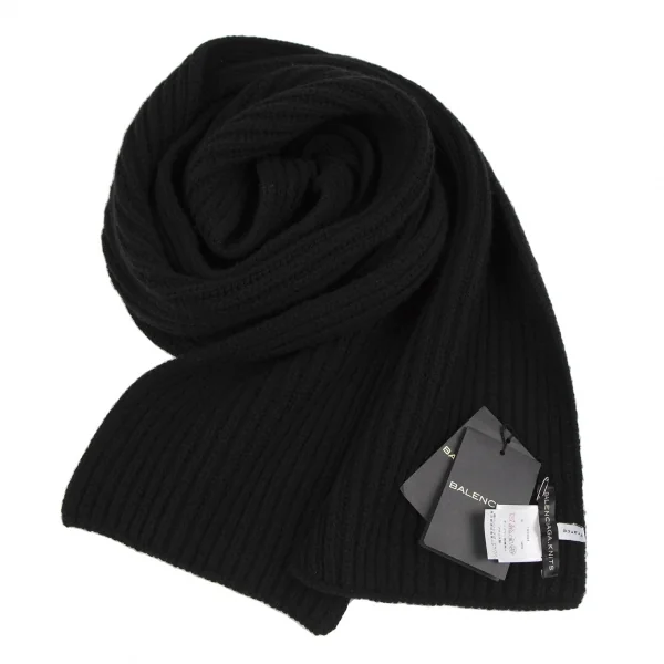 バレンシアガBALENCIAGA ウールニットマフラー 黒 K-118037_001