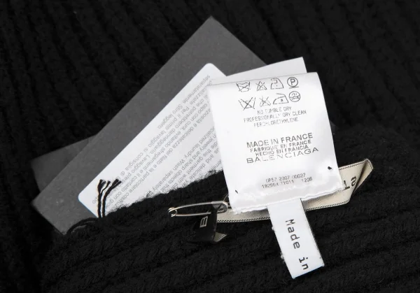 バレンシアガBALENCIAGA ウールニットマフラー 黒 K-118037_004