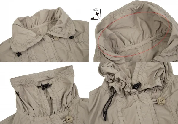 ISSEY MIYAKE me Poly Nylon Shirring Zip Up Coat K-118054_004