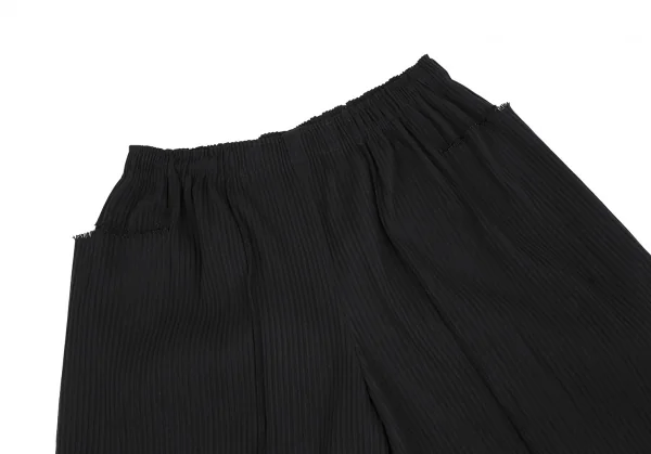 イッセイミヤケ ミーISSEY MIYAKE me A-POC INSIDE ファインニットプリーツワイドクロップドパンツ 黒F K-118057_002