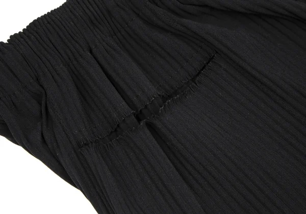 イッセイミヤケ ミーISSEY MIYAKE me A-POC INSIDE ファインニットプリーツワイドクロップドパンツ 黒F K-118057_003