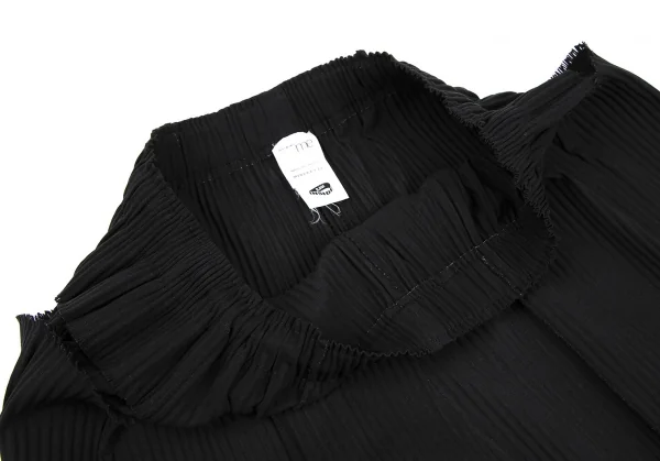 イッセイミヤケ ミーISSEY MIYAKE me A-POC INSIDE ファインニットプリーツワイドクロップドパンツ 黒F K-118057_004