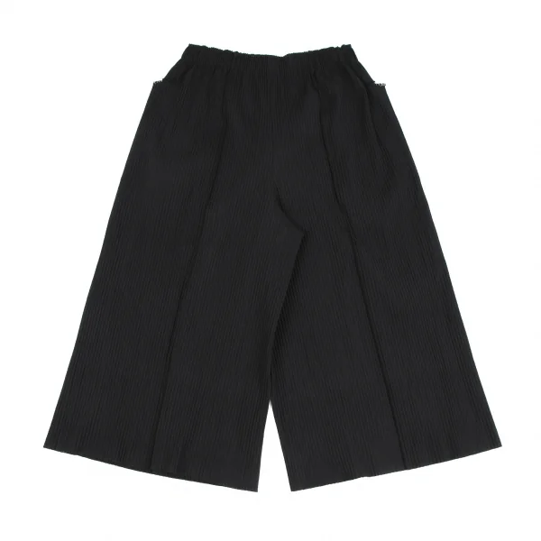 イッセイミヤケ ミーISSEY MIYAKE me A-POC INSIDE ファインニットプリーツワイドクロップドパンツ 黒F K-118057_007