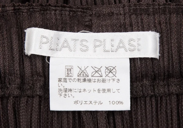 プリーツプリーズPLEATS PLEASE プリーツクロップドガウチョパンツ 茶2 K-118071_010
