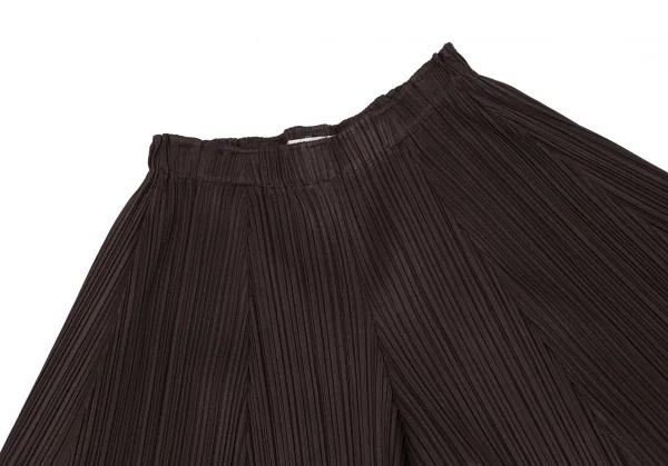 プリーツプリーズPLEATS PLEASE プリーツクロップドガウチョパンツ 茶2 K-118071_002