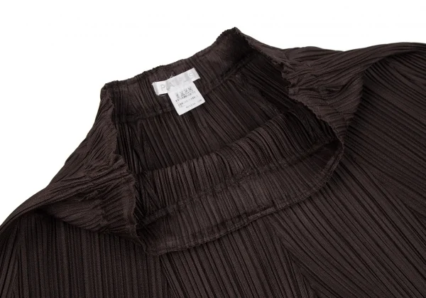 プリーツプリーズPLEATS PLEASE プリーツクロップドガウチョパンツ 茶2 K-118071_003