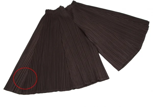 プリーツプリーズPLEATS PLEASE プリーツクロップドガウチョパンツ 茶2 K-118071_004