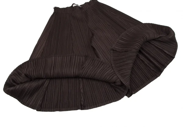 プリーツプリーズPLEATS PLEASE プリーツクロップドガウチョパンツ 茶2 K-118071_006