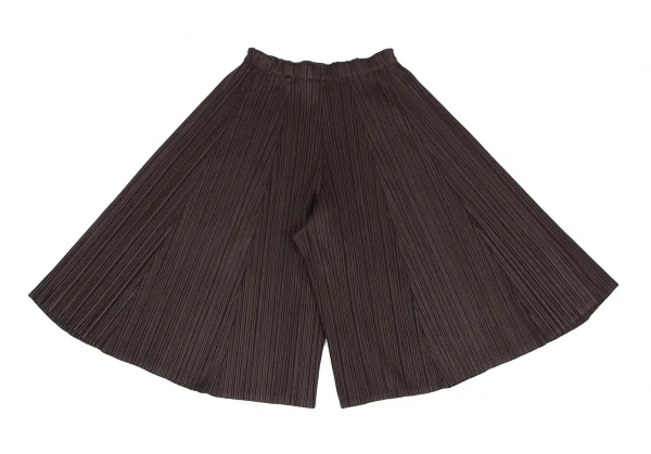 プリーツプリーズPLEATS PLEASE プリーツクロップドガウチョパンツ 茶2 K-118071_007