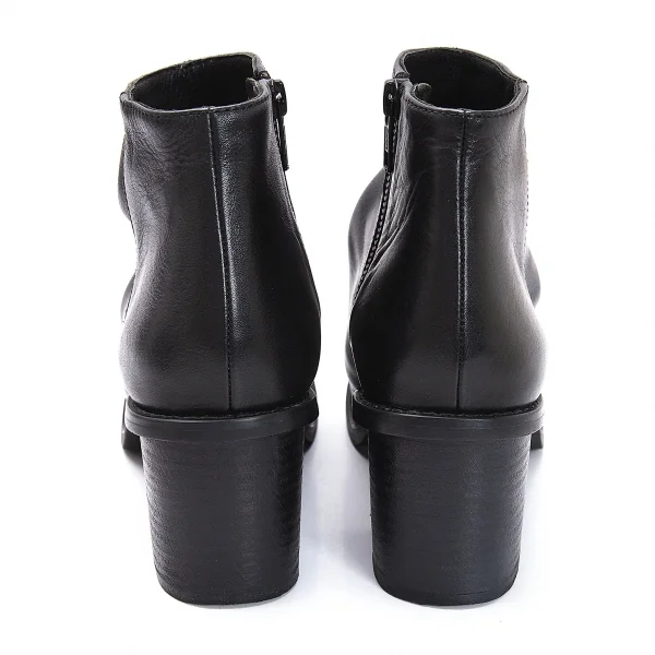 ズッカzucca レザーオープントゥショートブーツ 黒M(24位) K-118087_005