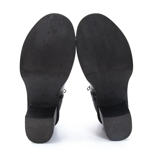 ズッカzucca レザーオープントゥショートブーツ 黒M(24位) K-118087_006