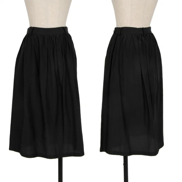 リミフゥLIMI feu コットンシルクウエストギャザースカート 黒S K-118089_001