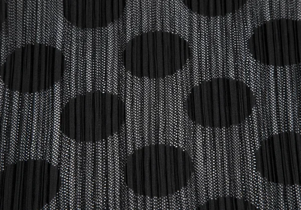 プリーツプリーズPLEATS PLEASE ドットジャガードメッシュフリルスリーブワンピース 黒5 K-118103_013