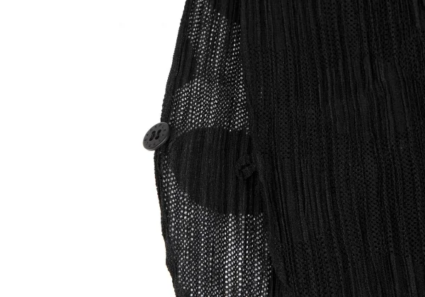 プリーツプリーズPLEATS PLEASE ドットジャガードメッシュフリルスリーブワンピース 黒5 K-118103_006