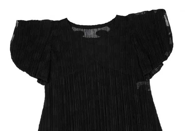 プリーツプリーズPLEATS PLEASE ドットジャガードメッシュセットアップ 黒3・5 K-118104_010