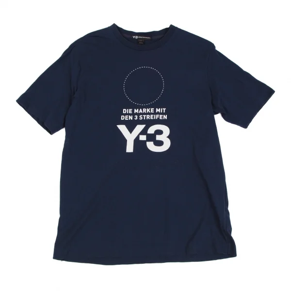 ワイスリーY-3 ロゴプリントTシャツ 紺XS K-118114_001