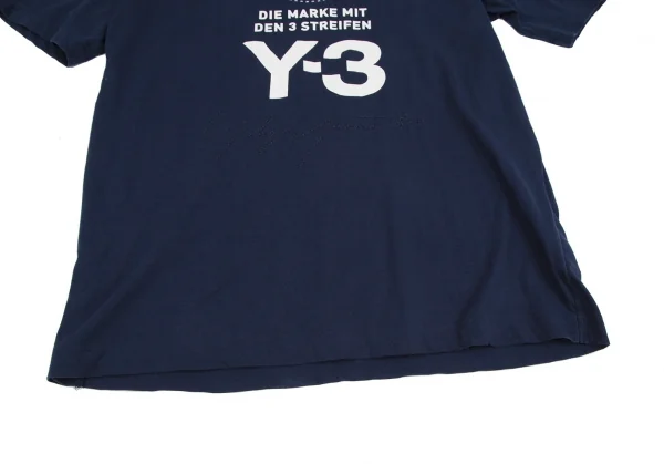 ワイスリーY-3 ロゴプリントTシャツ 紺XS K-118114_010