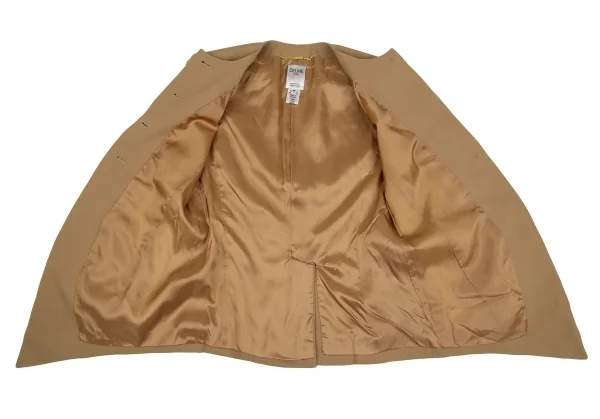 セリーヌCELINE ブラゾンボタンノーカラージャケット キャメル40 K-118121_012