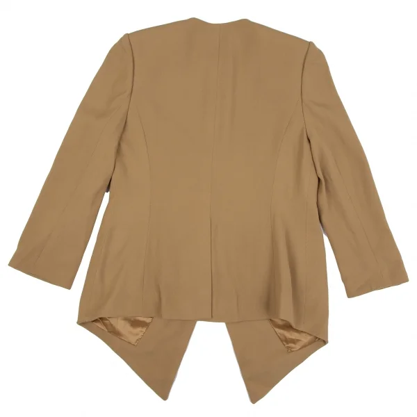 セリーヌCELINE ブラゾンボタンノーカラージャケット キャメル40 K-118121_013