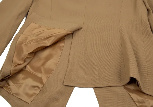 セリーヌCELINE ブラゾンボタンノーカラージャケット キャメル40 K-118121_014