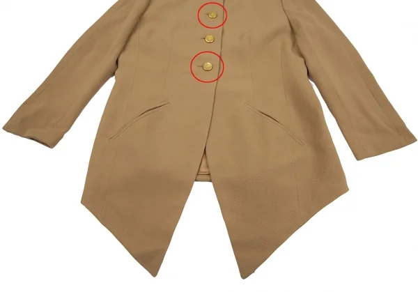 セリーヌCELINE ブラゾンボタンノーカラージャケット キャメル40 K-118121_008