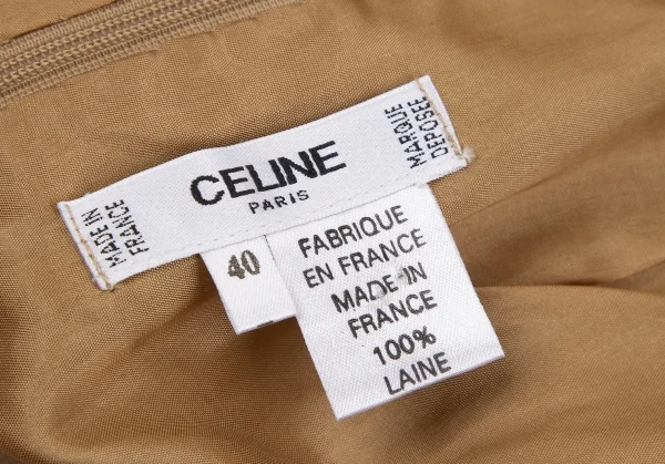 セリーヌCELINE ウール台形スカート キャメル40 K-118122_013