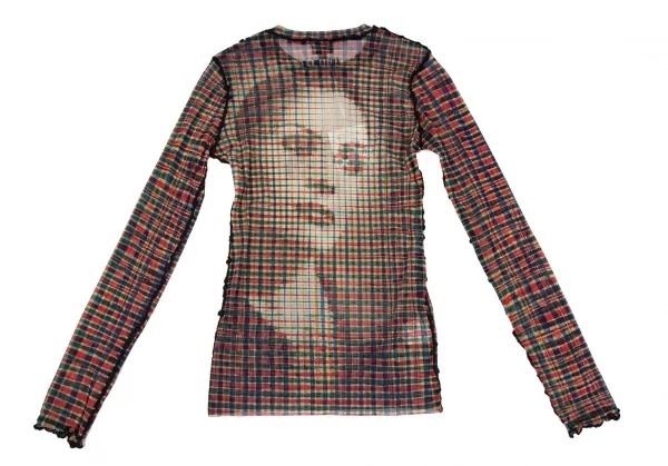 ジャンポールゴルチエ ファムJean Paul GAULTIER FEMME フェイスチェックプリントパワーネットカットソー マルチ40 K-118141_010