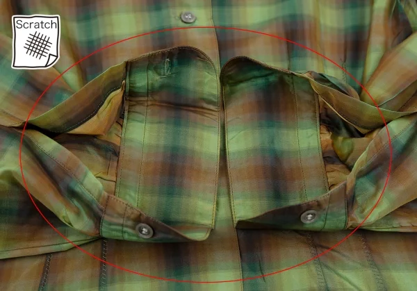 ジャンポールゴルチエ ファムJean Paul GAULTIER FEMME キュプラシルク光沢チェックシャツ 緑40 K-118145_008