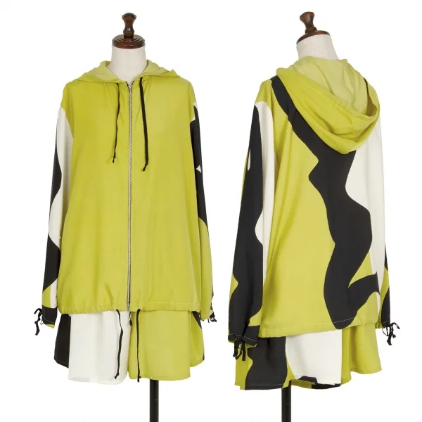 ジュニアゴルチエJUNIOR GAULTIER レディーシルエットプリントセットアップ マスタード白黒40 K-118152_001