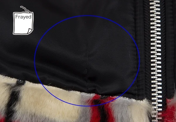 ゴルチエジーンズGAULTIER JEAN'S ファーチェックニットベスト クリーム赤黒40 K-118154_007