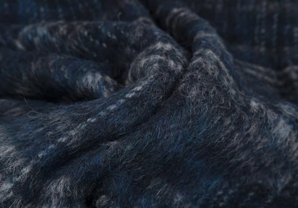 ガブリエレパジーニGABRIELE PASINI シャギーウールチェックダブルコート 青46 K-118157_018