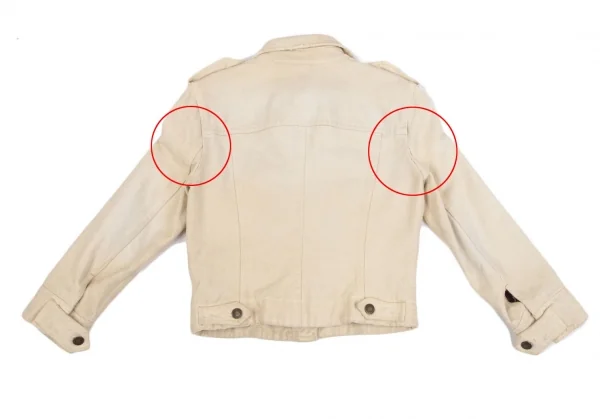 ドルチェ&ガッバーナDOLCE&GABBANA 裏レオパードダメージ加工コットンジャケット 生成り40 K-118161_015