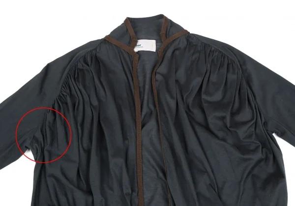 カラーkolor ショルダーギャザーボタンレスカーディガン 深緑1 K-118163_003