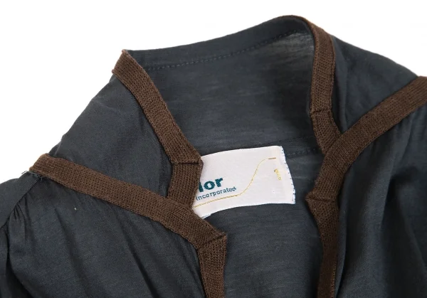 カラーkolor ショルダーギャザーボタンレスカーディガン 深緑1 K-118163_005