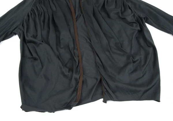 カラーkolor ショルダーギャザーボタンレスカーディガン 深緑1 K-118163_008