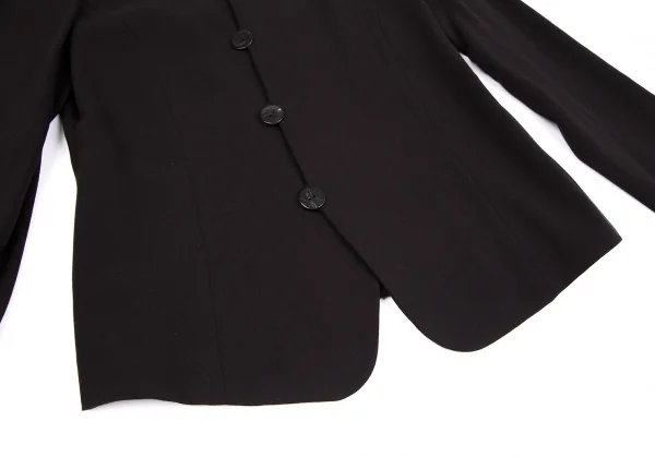 ヨーガンレールJURGEN LEHL ウールアンゴララウンドカラーセミダブルジャケット 焦げ茶M K-118182_010