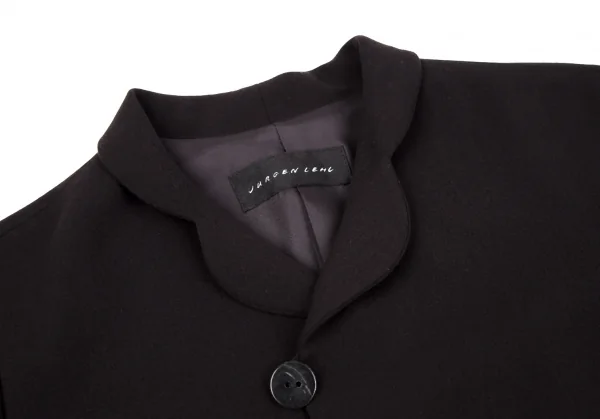 ヨーガンレールJURGEN LEHL ウールアンゴララウンドカラーセミダブルジャケット 焦げ茶M K-118182_004