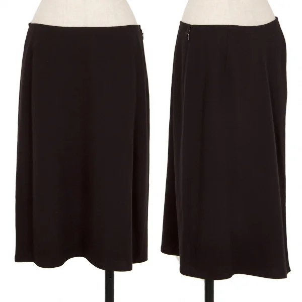 ヨーガンレールJURGEN LEHL ウールアンゴラハーフラップスカート 焦げ茶M K-118183_001