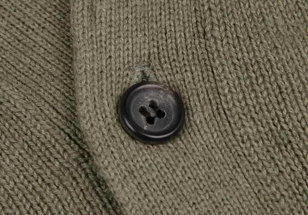 パパスPapas コットンリネンニットカーディガンベスト カーキM K-118185_005