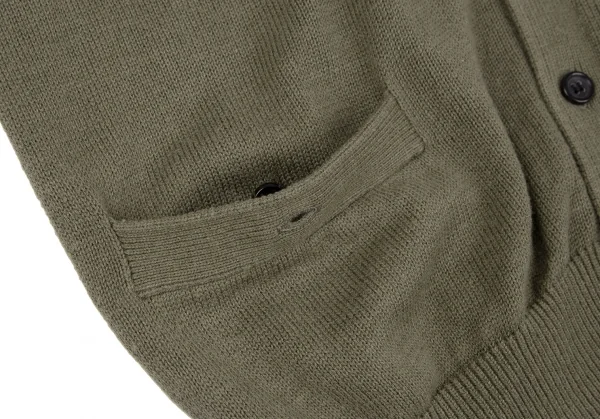 パパスPapas コットンリネンニットカーディガンベスト カーキM K-118185_007