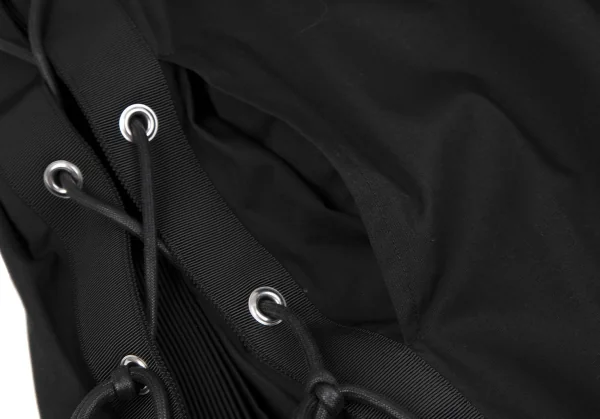 サカイsacai サイドプリーツレースアップ半袖シャツワンピース 黒3 K-118187_010