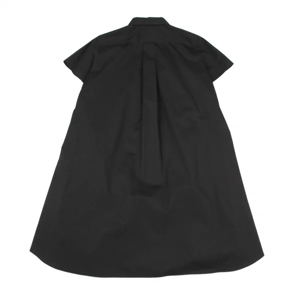 サカイsacai サイドプリーツレースアップ半袖シャツワンピース 黒3 K-118187_013