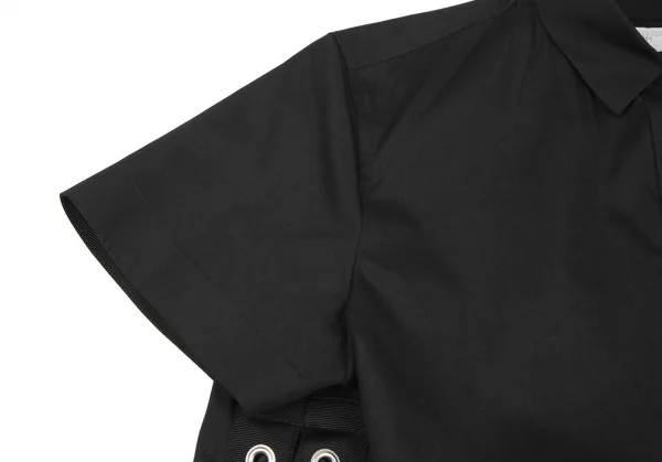サカイsacai サイドプリーツレースアップ半袖シャツワンピース 黒3 K-118187_007